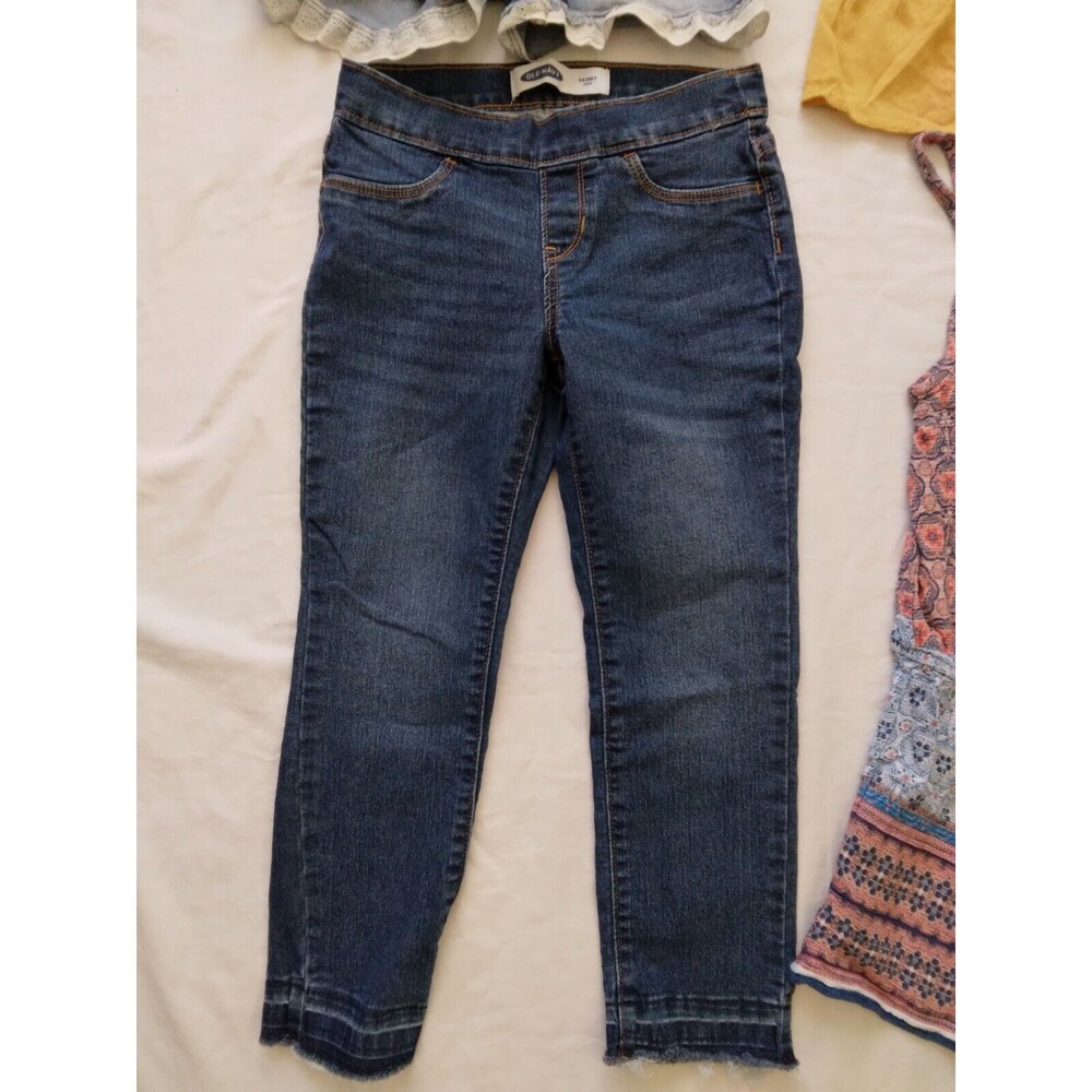 Small Lot Of 4 Girl's Size 7/8 8 10 Shirt Shorts Romper Cropped Jeans - Picture 8 of 14